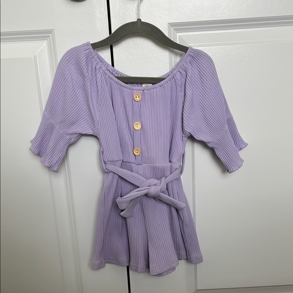 Lilac Toddler Romper with Belt